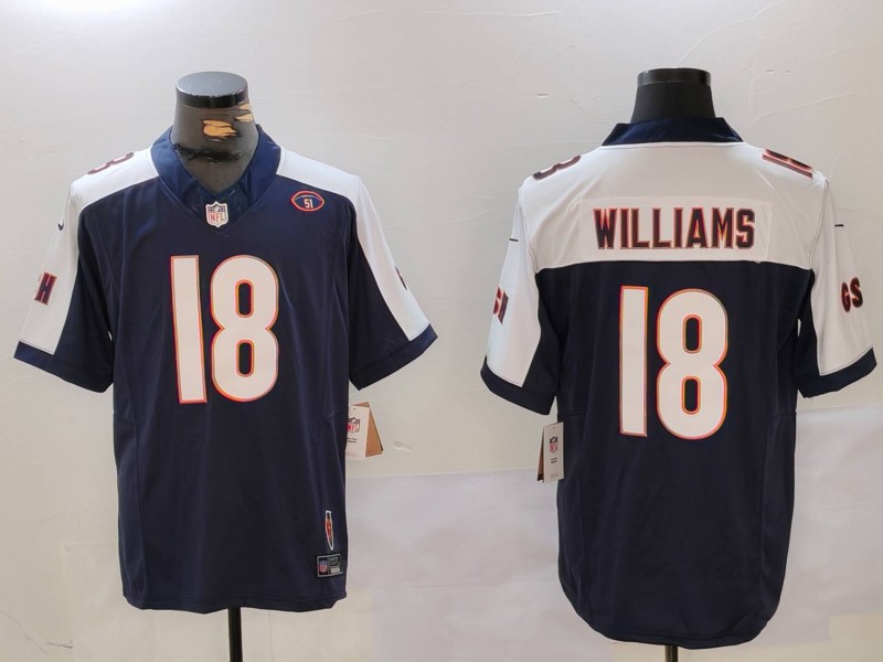Men's Chicago Bears Caleb Williams #18 Navy Jersey